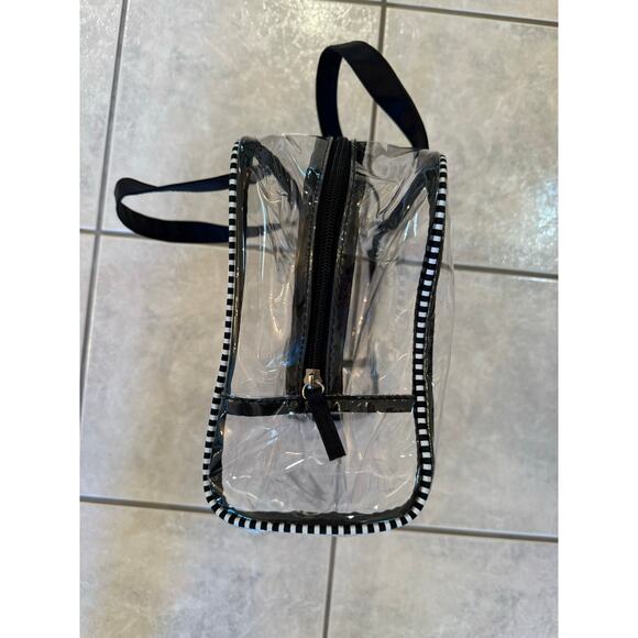 The Royal Standard NWT Clear Black White Handle Travel Makeup Zipper Bag - Picture 3 of 7